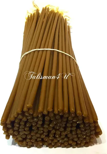 Vista 7 de TALISMAN4U 50 velas cónicas de cera de abejas para iglesia Tierra Santa
