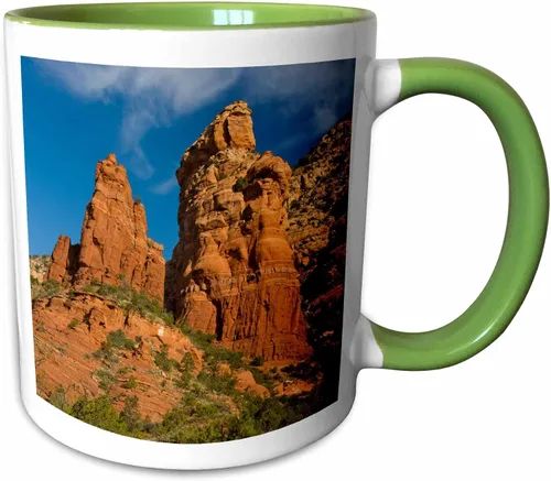 Vista 9 de 3dRose Danita Delimont – Rock Formations – Thunder, cafetera Rock, Sedona, Arizona, USA de montaña – Tazas, Negro/Blanco