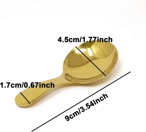 Vista 2 de Honbay 4PCS Cuchara de mango corto de acero inoxidable para condimentos de sal postre té café (oro)