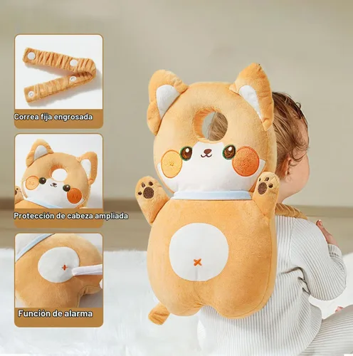 Vista 2 de Mochila protectora de cabeza de bebé, mochila de protección para la cabeza del bebé con rodilleras para bebé, función de alarma para caminar y Corgi