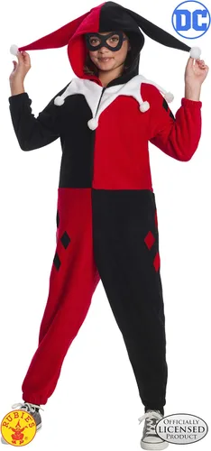 Vista 2 de Rubie's - Disfraz de una pieza para niñas de superhéroes Dc Harley Quinn