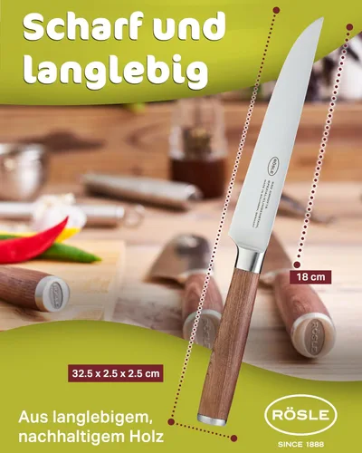 Vista 8 de Rösle Colección de cuchillos Masterclass, cuchillo de trinchar, hoja de 7 pulgadas