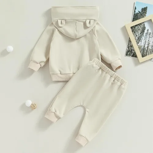 Vista 4 de Ropa de bebé niño 6 12 18 24M Conjunto de pantalones de manga larga sudadera de contraste Otoño Invierno Trajes para bebés