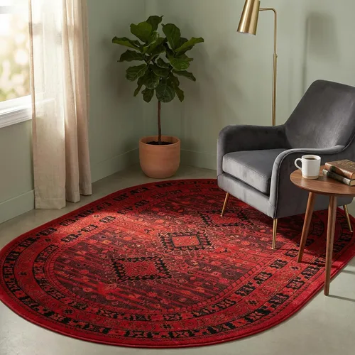 Vista 21 de Unique Loom Tekke Collection - Alfombra de área Sheibani (2' 2" x 3' 1", rectangular, rojo/negro)
