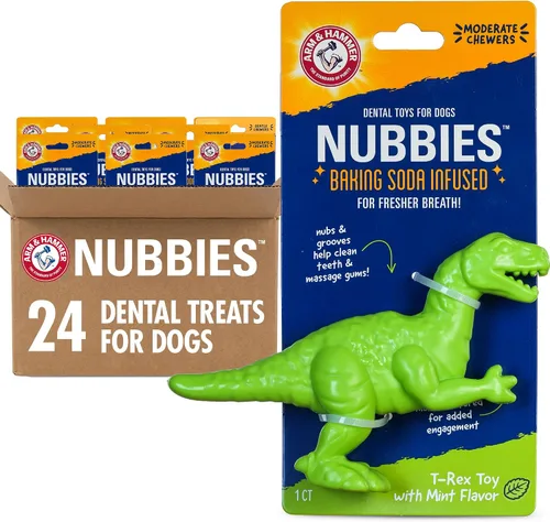 Vista 20 de Arm & Hammer for Pets Nubbies Duality Bone - Juguete dental para perros, el mejor juguete masticable para masticadores moderados, ayuda a reducir