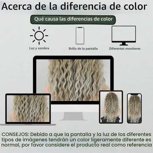Vista 6 de Fencca - Pelucas sintéticas largas y rizadas para mujer, de aspecto natural Rubio ceniza