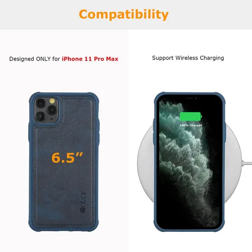 Vista 7 de MAG Series - Funda para iPhone 11 Pro Max, placa de metal integrada para montaje magnético, funciona con cargadores certificados Qi, compatible