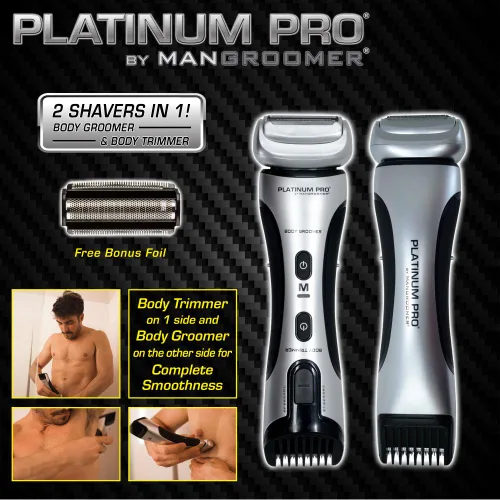 Vista 3 de MANGROOMER Oferta de paquete de peluquería corporal de $20 - Ultimate PRO Back Shaver, obtén una peluquera corporal Platinum PRO por solo $20 extra