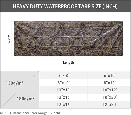 Vista 4 de LOOGU Lona impermeable resistente, cubierta de poliéster multiusos de camuflaje de árbol biónico