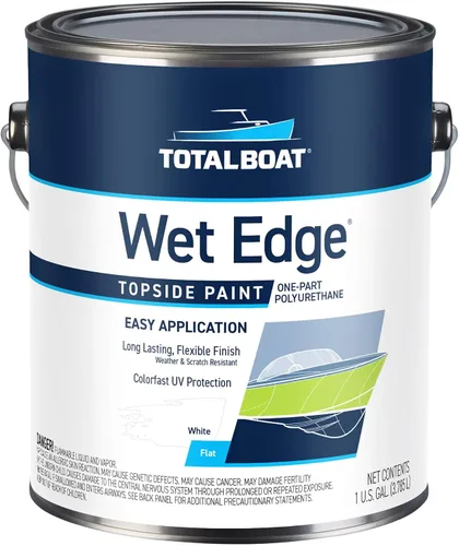 Vista 42 de TotalBoat Wet Edge Topside - Pintura marina con recubrimiento de poliuretano premium para barcos, vehículos recreativos, molduras exteriores, fibra