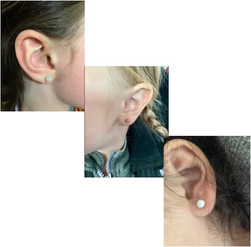 Vista 6 de Zhyaor Juego de aretes de tuerca calibre 20 para mujeres y niñas con orejas sensibles Rosca en la parte posterior, joyería del cartílago de Tragus