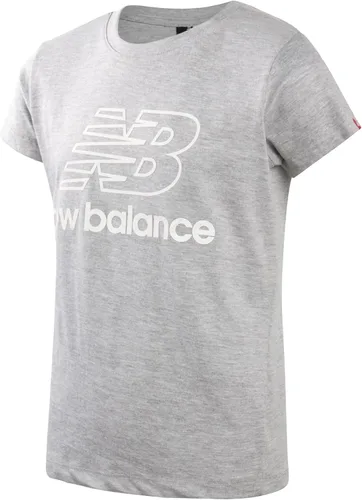 Vista 3 de New Balance Conjunto de pantalones cortos para niña, camiseta de manga corta de 2 piezas y pantalones cortos de rizo francés (7-16), Gris jaspeado