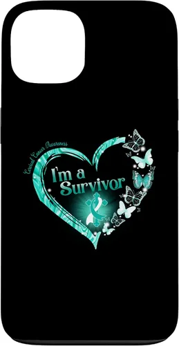 Vista 7 de Teal Ribbon Butterfly Cervical Cancer I'm A Survivor Case for iPhone 17