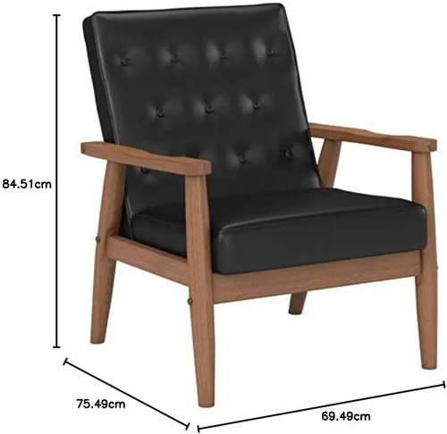 Vista 7 de Silla lounge Sorrento de Baxton Studio, Madera, Negro