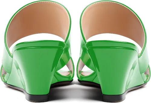 Vista 4 de WAYDERNS Sandalias de cuña de tacón bajo de dos piezas para mujer, con puntera abierta, de 2 pulgadas