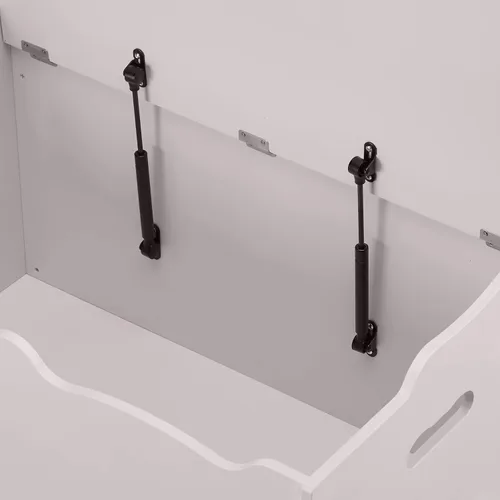 Vista 6 de Amazon Basics Caja de juguetes para niños, baúl organizador de madera, gris, 30 x 18 x 19 pulgadas