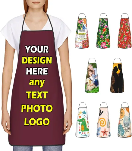 Vista 43 de Delantales impermeables personalizados para diseñar tu propia foto logotipo texto para cocinar hornear 28.3 x 20.4 pulgadas