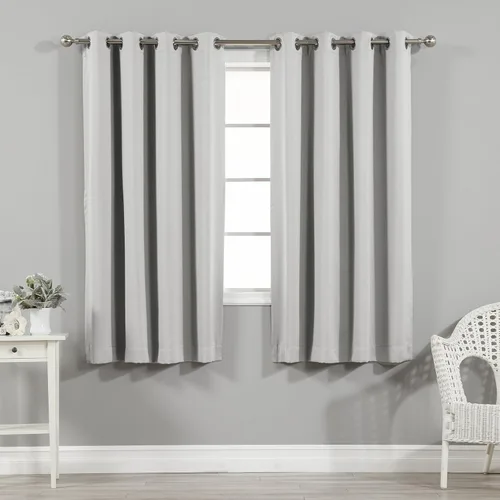 Vista 27 de Best Home Fashion Cortinas opacas con aislamiento térmico, ojales de acero inoxidable y níquel, color rosa bebé, 52 pulgadas de ancho x 63 pulgadas