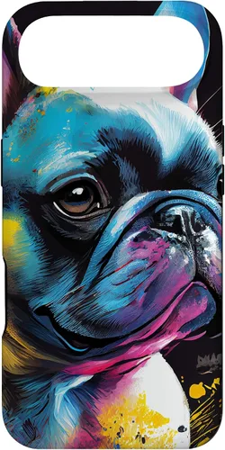 Vista 27 de French Bulldog Puppy Colorful Illustration Graphic Case for iPhone 17