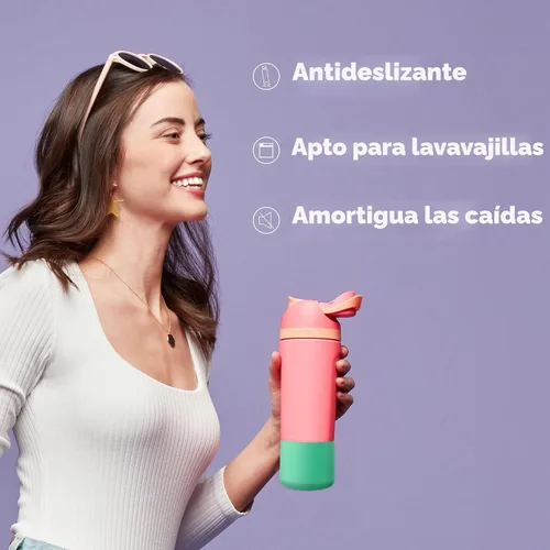 Vista 7 de Owala FreeSip - Paquete de botella de agua aislada de acero inoxidable con funda de silicona (32 onzas)