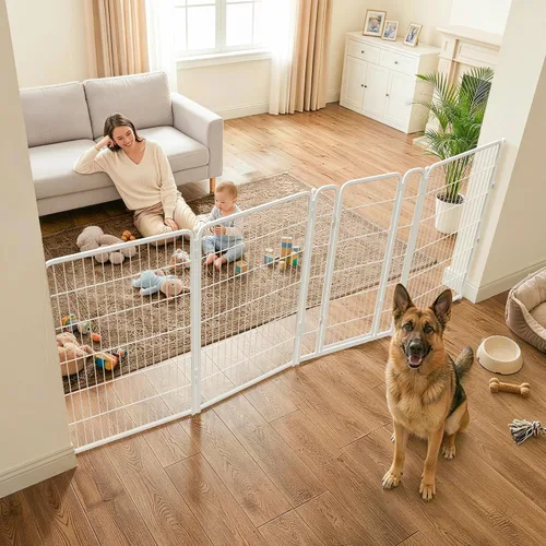 Vista 31 de FXW - Puerta para perro, extra ancha ajustable para aberturas de hasta 46 pulgadas, 24 pulgadas de alto Negro