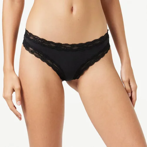 Vista 2 de Iris Lilly Womens Cotton and Lace Thong Underwear Pack of 5