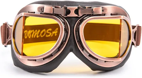 Vista 11 de Gafas Vintage para Motocicleta Antivaho y Antiimpacto Protección UV Gafas de Aviador Piloto, Adulto Carreras Voladores Equitación Arena y Polvo