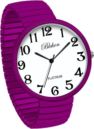 Vista 3 de Blekon Colecciones Nuevo reloj de moda PC21J con banda elástica de cara súper grande movimiento japonés PC21J