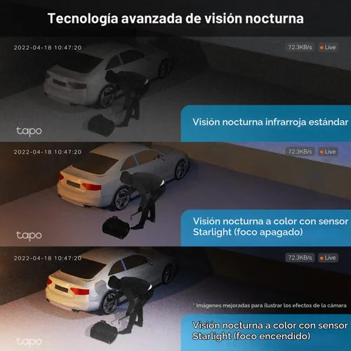 Vista 6 de [Usado] TP-Link Tapo 2K QHD Sistema de cámara de seguridad inalámbrica para exteriores, batería de hasta 180 días, visión nocturna a
