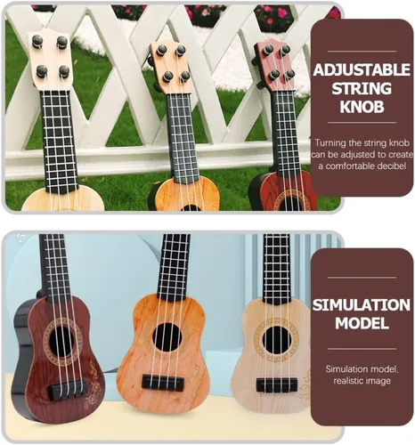 Vista 5 de STOBOK Juguete musical de guitarra para niños, mini ukelele clásico, instrumento educativo musical para niños, principiantes, escuela