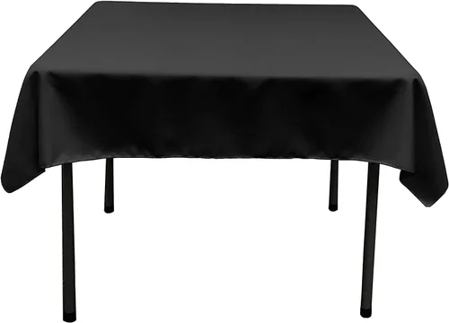 Vista 107 de LA Linen. Mantel cuadrado de popelina de poliéster