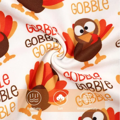 Vista 5 de My First Thanksgiving Outfit - Conjunto de ropa para bebé recién nacido, diseño de pavo + pantalones con tirantes + sombrero para Acción de Gracias