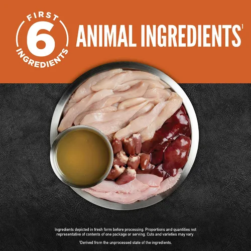 Vista 5 de ORIJEN Trituras de carne real, sin granos, estofado de receta de pollo, comida húmeda prémium para perros