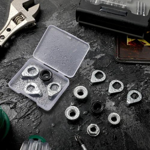 Vista 5 de 12 tuercas de eje y arandelas de seguridad, 3 tamaños, delanteras y traseras ebike replacement parts,steel flange, wheels mountain road bicycle
