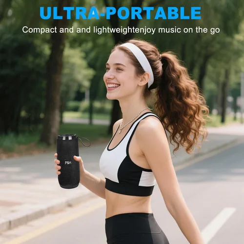 Vista 4 de Altavoz Bluetooth portátil pequeño, sonido estéreo fuerte de 10 W, altavoz inalámbrico pequeño para exteriores, emparejamiento TWS, BT5.3