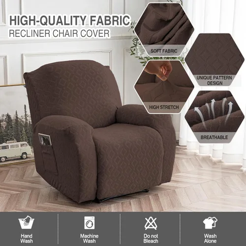 Vista 136 de Gennia Funda Impermeable para Silla Reclinable, Fundas Elásticas para Sofá Reclinable con Bolsillos, Fundas Lavables para Silla Reclinable Lazy Boy