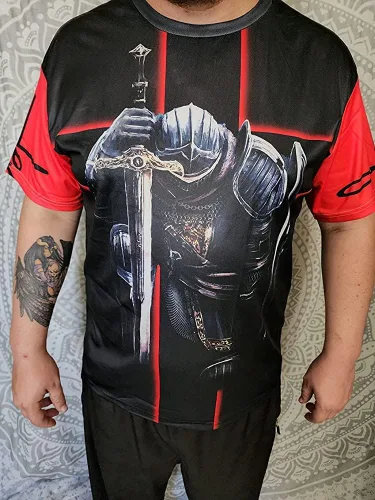 Vista 4 de Camiseta de manga corta con cuello redondo para adultos en 3D