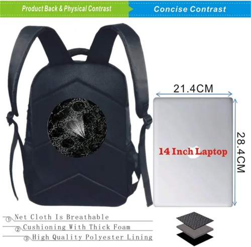 Vista 2 de XMTIHE Mochila unisex para niños y niñas, diseño de cinco noches en la escuela de Freddy's - Mochila de lona ligera para estudiantes, Estamapado 11