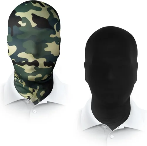 Vista 14 de JEGERMIG Paquete de 2 máscaras de cara completa con capucha para disfraz de Halloween y cosplay