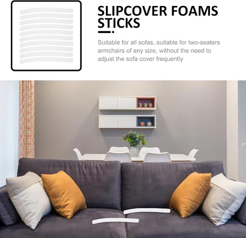 Vista 8 de VOSAREA 20 piezas de fundas de sofá con agarres de espuma para funda de sofá, relleno de huecos, tiras de agarre antideslizantes para sillones