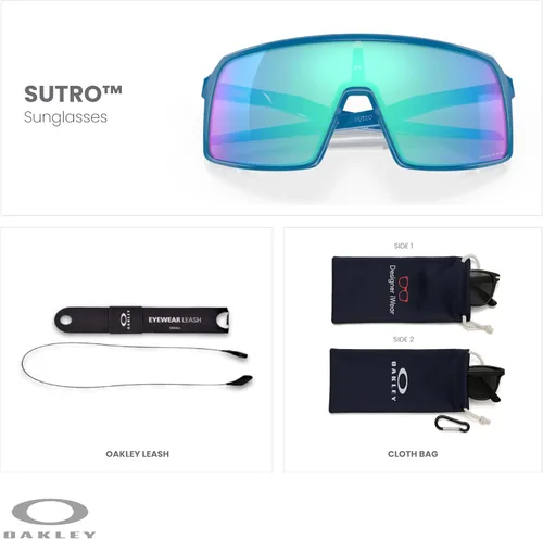 Vista 143 de Oakley Sutro OO9406 / OO9462 - Lentes de sol para hombre, kit de correa de accesorios, bolsa de microfibra