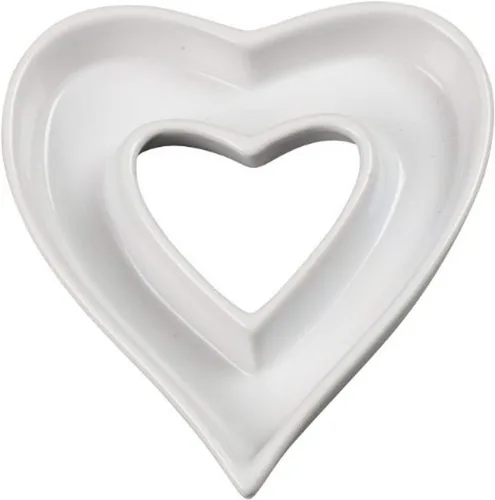 Vista 6 de Plato de cerámica con diseño de carta de amor Ivy Lane, color blanco, 6 - pulgadas, Blanco