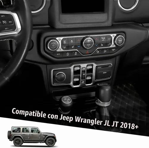 Vista 2 de Jimen Cubierta de botón de ventana para JL/JT, paquete de 4 cubiertas para interruptor de ventana trim accesorios interiores compatibles con Jeep