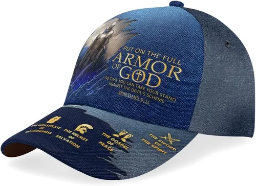 Vista 7 de Jesuspirit - Regalos cristianos para hombres - Gorra clásica de la Armadura de Dios - Regalo para papá en el Día del Padre, Gorra clásica del Hombre