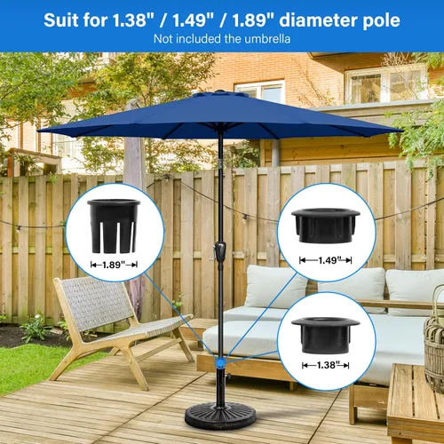 Vista 7 de Simple Deluxe Base redonda resistente de 31 libras y 18 pulgadas para sombrilla de mercado para patio al aire libre, cubierta, color negro clásico