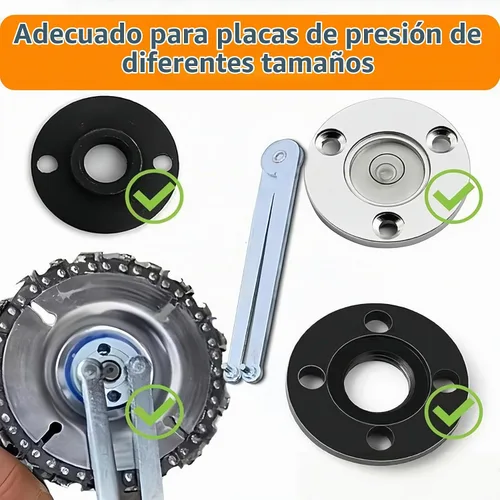 Vista 7 de Llave de amoladora angular ajustable universal, herramienta de tuerca de Plateado