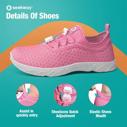 Vista 4 de SEEKWAY Zapatos de agua para hombre y mujer, secado rápido, zapatos acuáticos descalzos, playa, caminar, kayak, canotaje, deportes acuáticos SP006