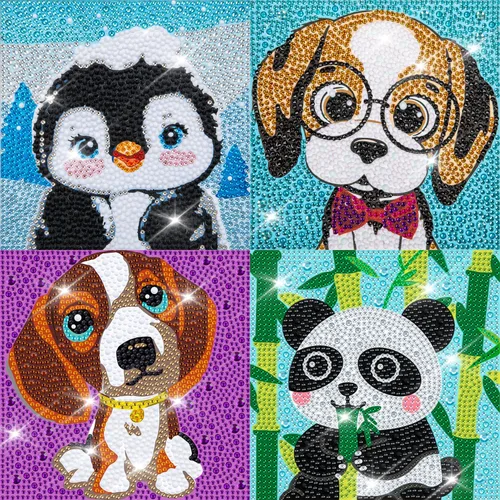 Vista 15 de Labeol Kits de arte de diamantes para niños, manualidades para niñas de 6 a 8 a 10 a 12 años, fáciles de hacer tú mismo, creativas calcomanías