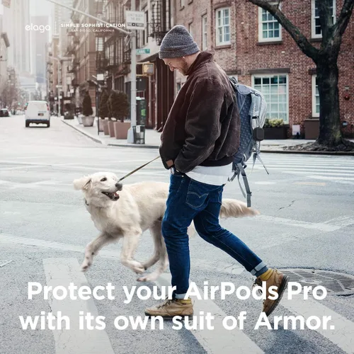 Vista 6 de Elago Armor - Funda para AirPods Pro Protección resistente contra caídas, resistente a los golpes, hecha de silicona duradera (negro)