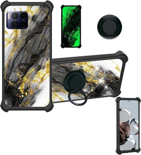 Vista 24 de Aroepurt Cricket Ovation 2 - Funda compatible con AT&T Maestro Max (2021) [PC duro + silicona suave] [purpurina dorada + luminosa] JSH-HDL